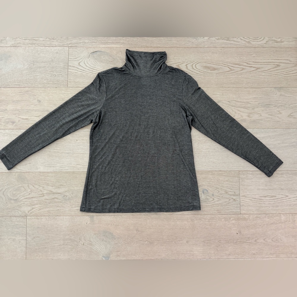 J Mclaughlin Womens Nora Top size L- Gray - Long Sleeve Stretch Turtleneck